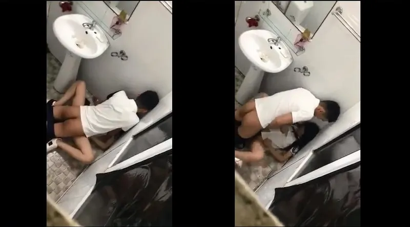 Con ghệ say xỉn và thằng bồ trong phòng tắm nhà hàng